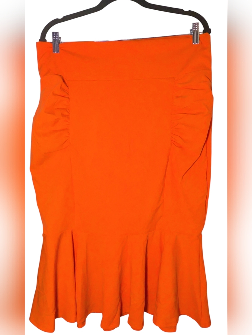 NWOT Blue Leopard Orange Ruched Mermaid Pencil Skirt 2X